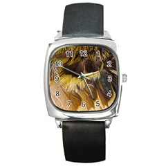 Wing Feather Bird Animal World Square Metal Watch by Pakrebo