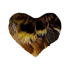 Wing Feather Bird Animal World Standard 16  Premium Flano Heart Shape Cushions by Pakrebo