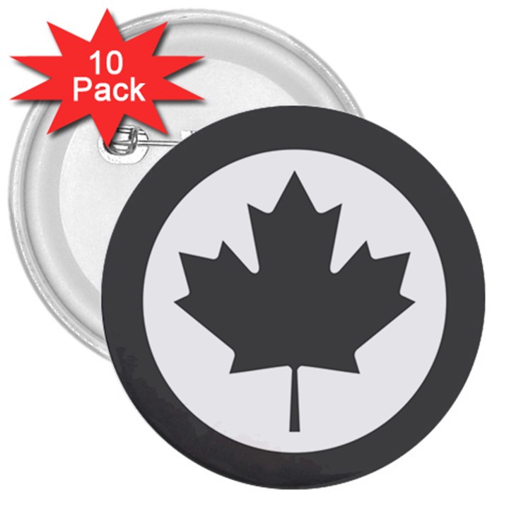 Roundel of Canadian Air Force - Low Visibility 3  Buttons (10 pack) 