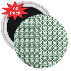 Green Leaf Pattern 3  Magnets (100 Pack) by Alisyart