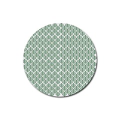 Green Leaf Pattern Rubber Coaster (round)  by Alisyart