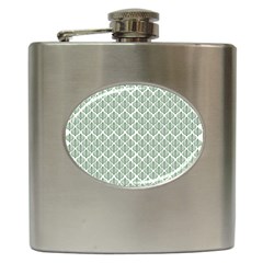 Green Leaf Pattern Hip Flask (6 oz)