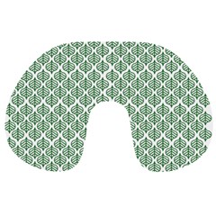 Green Leaf Pattern Travel Neck Pillow