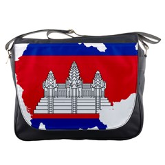 Flag Map Of Cambodia Messenger Bag by abbeyz71