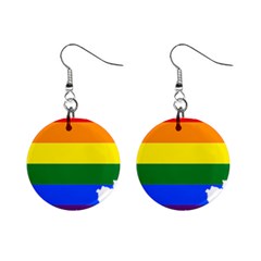 Lgbt Flag Map Of Cambodia Mini Button Earrings by abbeyz71