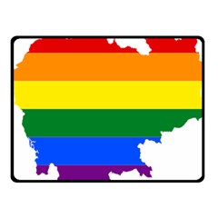 Lgbt Flag Map Of Cambodia Double Sided Fleece Blanket (small)  by abbeyz71
