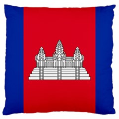 Vertical Display Of National Flag Of Cambodia Large Cushion Case (two Sides) by abbeyz71