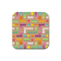 Abstract Background Colorful Rubber Square Coaster (4 Pack)  by HermanTelo