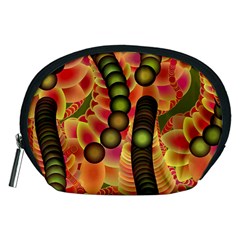 Abstract Background Digital Green Accessory Pouch (medium)