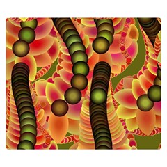 Abstract Background Digital Green Double Sided Flano Blanket (small) 