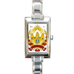 Coat Of Arms Of Khmer Republic, 1970-1975 Rectangle Italian Charm Watch