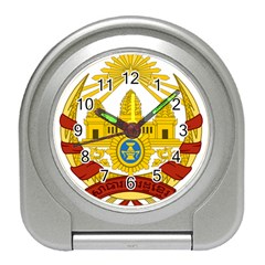 Coat Of Arms Of Khmer Republic, 1970-1975 Travel Alarm Clock by abbeyz71