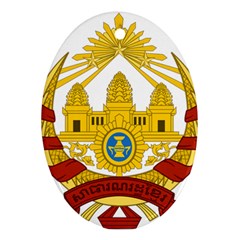 Coat Of Arms Of Khmer Republic, 1970-1975 Oval Ornament (two Sides) by abbeyz71