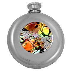 Abstract Transparent Drawing Round Hip Flask (5 Oz) by HermanTelo