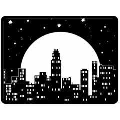 City Night Moon Star Double Sided Fleece Blanket (large)  by HermanTelo