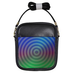 Blue Green Abstract Background Girls Sling Bag by HermanTelo