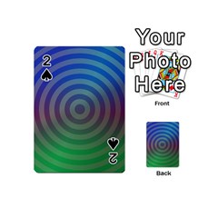 Blue Green Abstract Background Playing Cards Double Sided (mini) by HermanTelo