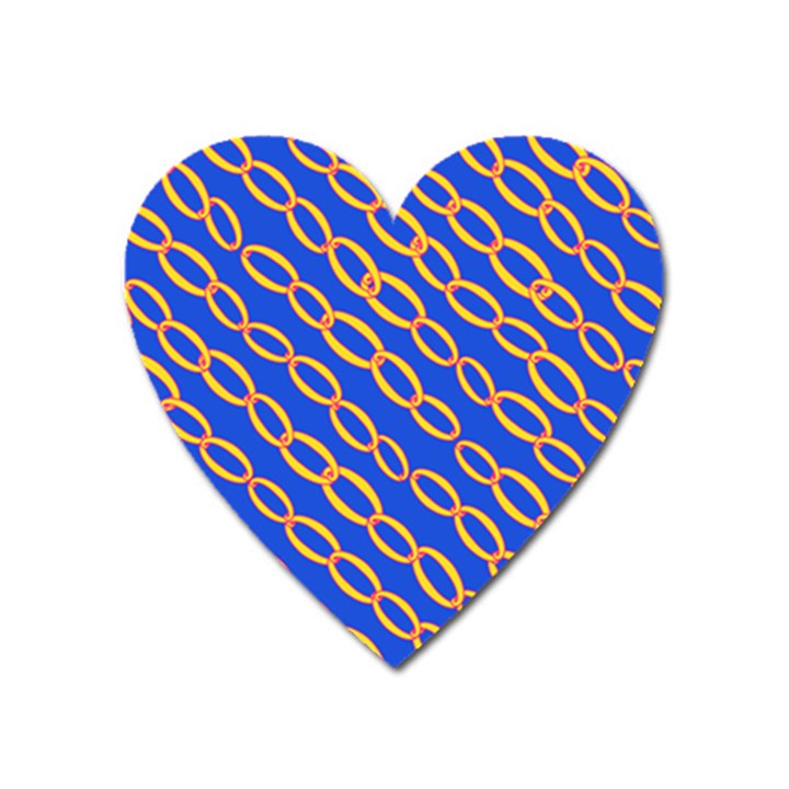 Blue Abstract Links Background Heart Magnet