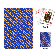 Blue Abstract Links Background Playing Cards Single Design by HermanTelo