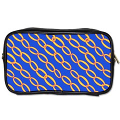 Blue Abstract Links Background Toiletries Bag (one Side) by HermanTelo