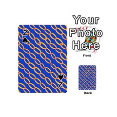 Blue Abstract Links Background Playing Cards Double Sided (mini) by HermanTelo