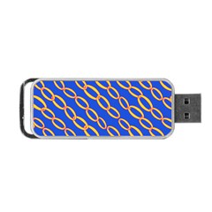 Blue Abstract Links Background Portable Usb Flash (two Sides) by HermanTelo