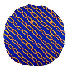 Blue Abstract Links Background Large 18  Premium Flano Round Cushions