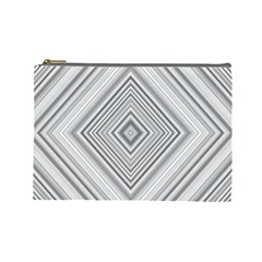 Black White Grey Pinstripes Angles Cosmetic Bag (large) by HermanTelo