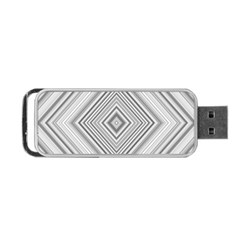 Black White Grey Pinstripes Angles Portable Usb Flash (two Sides) by HermanTelo