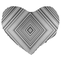 Black White Grey Pinstripes Angles Large 19  Premium Heart Shape Cushions by HermanTelo