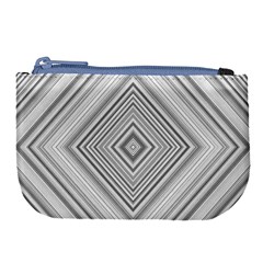 Black White Grey Pinstripes Angles Large Coin Purse