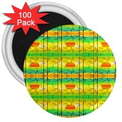 Birds Beach Sun Abstract Pattern 3  Magnets (100 Pack) by HermanTelo