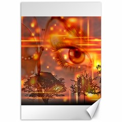 Eye Butterfly Evening Sky Canvas 12  X 18  by HermanTelo