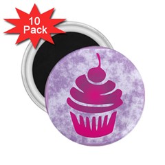 Cupcake Food Purple Dessert Baked 2.25  Magnets (10 pack) 