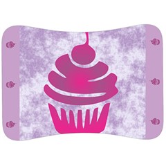 Cupcake Food Purple Dessert Baked Velour Seat Head Rest Cushion by HermanTelo