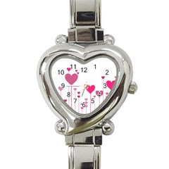 Heart Rosa Love Valentine Pink Heart Italian Charm Watch by HermanTelo