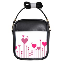 Heart Rosa Love Valentine Pink Girls Sling Bag by HermanTelo