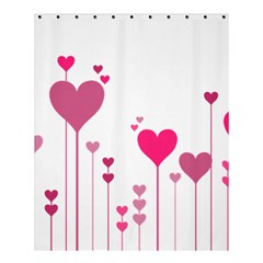 Heart Rosa Love Valentine Pink Shower Curtain 60  X 72  (medium) 