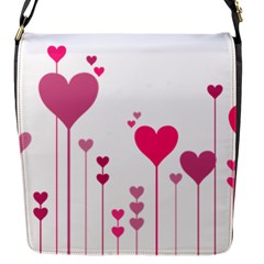 Heart Rosa Love Valentine Pink Flap Closure Messenger Bag (s)