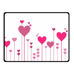 Heart Rosa Love Valentine Pink Double Sided Fleece Blanket (small) 
