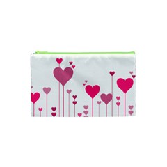 Heart Rosa Love Valentine Pink Cosmetic Bag (xs) by HermanTelo
