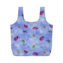 Ladybug Blue Nature Full Print Recycle Bag (m) by HermanTelo