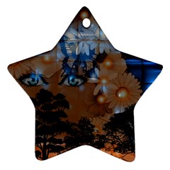 Landscape Woman Magic Evening Ornament (star)