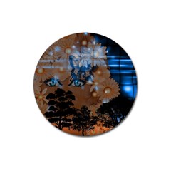 Landscape Woman Magic Evening Magnet 3  (Round)