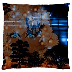 Landscape Woman Magic Evening Large Flano Cushion Case (Two Sides)