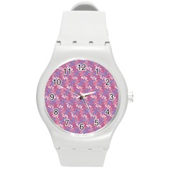 Pattern Abstract Squiggles Gliftex Round Plastic Sport Watch (m) by HermanTelo