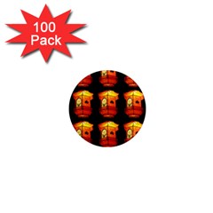 Paper Lantern Chinese Celebration 1  Mini Magnets (100 Pack) 