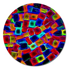 Neon Glow Glowing Light Design Magnet 5  (round) by HermanTelo