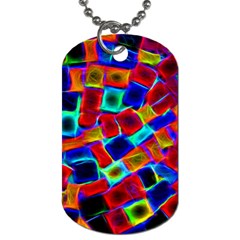Neon Glow Glowing Light Design Dog Tag (one Side) by HermanTelo
