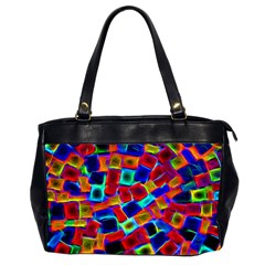 Neon Glow Glowing Light Design Oversize Office Handbag (2 Sides) by HermanTelo